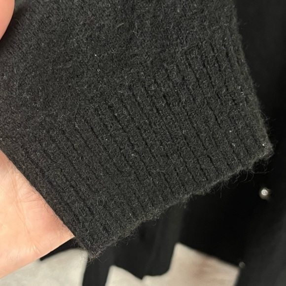 Talbots Wool Alpaca Black Sweater Cardigan Women's Pearl Rhinestone Button XL - Picture 13 of 15